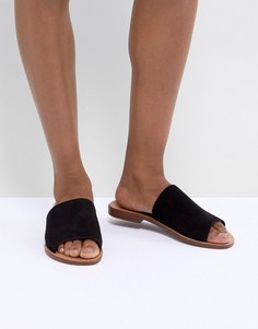 Замшевые шлепанцы New Look - Черный