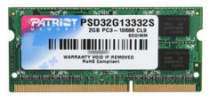 Модуль памяти PATRIOT PSD32G13332S DDR3 - 2Гб 1333, SO-DIMM, Ret Патриот