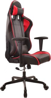 Кресло игровое БЮРОКРАТ CH-774, на колесиках, искусственная кожа, черный/красный [ch-774/bl+r]