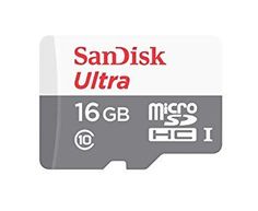 Карта памяти microSDHC UHS-I SANDISK Ultra 80 16 ГБ, 80 МБ/с, Class 10, SDSQUNS-016G-GN3MA, 1 шт., переходник SD