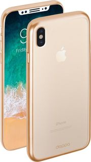 Чехол (клип-кейс) DEPPA Gel Plus Case, для Apple iPhone X, золотистый [85337]