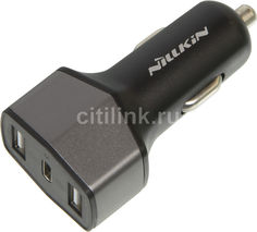 Автомобильное зарядное устройство Nillkin Celerity QC3.0, 2 USB + USB type-C, 3A, черный Noname