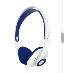 Наушники KOSS KPH30iW, накладные, белый/синий, проводные