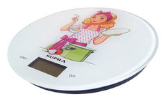 Весы кухонные SUPRA BSS-4602, белый/рисунок