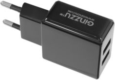 Сетевое зарядное устройство GINZZU GA-3311UB, 2xUSB, 3.1A, черный