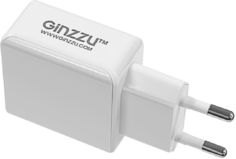 Сетевое зарядное устройство GINZZU GA-3311UW, 2xUSB, 3.1A, белый