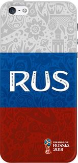 Чехол (клип-кейс) DEPPA FIFA Flag Russia, для Apple iPhone 5/5s/SE, белый [103845]