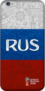 Чехол (клип-кейс) DEPPA FIFA Flag Russia, для Apple iPhone 6S Plus, белый [104187]