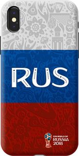 Чехол (клип-кейс) DEPPA FIFA Flag Russia, для Apple iPhone X, белый [103941]