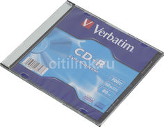 Оптический диск CD-R VERBATIM 700Мб 52x, 1шт., slim case [43347]