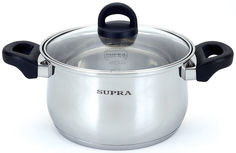 Кастрюля SUPRA Denco SDS-1823C, 2.4л, с крышкой, серебристый