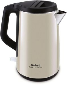 Чайник электрический TEFAL KO371 I30 Safe to touch, 2200Вт, бежевый и черный