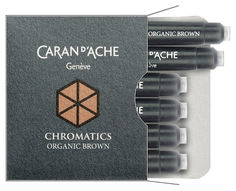 Картридж Carandache Chromatics (8021.049) Organic brown чернила для ручек перьевых (6шт)