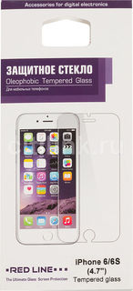 Защитное стекло для экрана REDLINE для Apple iPhone 6/6S, 1 шт [ут000005727]