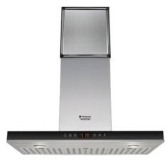 Вытяжка каминная Hotpoint-Ariston HLB 9.8 AADC X/HA серебристый/черный управление: сенсорное (1 мото