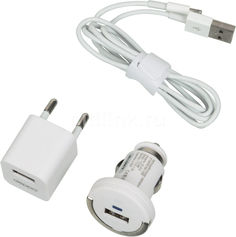 Комплект зарядного устройства DEPPA 11102, USB, 8-pin Lightning (Apple), 1A, белый