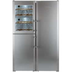 Холодильник LIEBHERR SBSes 7165, трехкамерный, серебристый