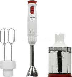 Блендер PHILIPS HR1628/00, погружной, белый/красный