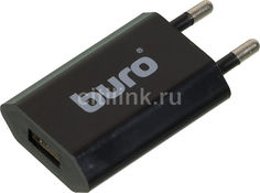 Сетевое зарядное устройство BURO TJ-164b, USB, 1A, черный