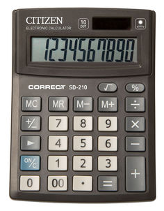 Калькулятор CITIZEN Correct, SD-210, 10-разрядный, черный