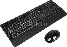 Комплект (клавиатура+мышь) MICROSOFT 3050, USB, беспроводной, черный [pp3-00018]