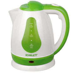Чайник электрический SCARLETT SC-EK18P30, 1700Вт, белый и зеленый