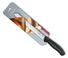 Нож кухонный Victorinox Swiss Classic (6.8633.21B) стальной для хлеба лезв.210мм серрейт. заточка че
