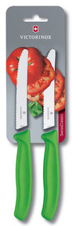 Набор ножей кухон. Victorinox Swiss Classic (6.7836.L114B) компл.:2шт салатовый блистер