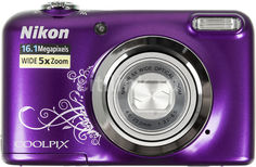 Цифровой фотоаппарат NIKON CoolPix A10, фиолетовый/ рисунок