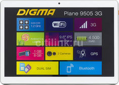 Планшет DIGMA Plane 9505 3G, 1GB, 8GB, 3G, Android 5.1 белый [ps9034mg]