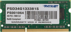 Модуль памяти PATRIOT PSD34G133381S DDR3 - 4Гб 1333, SO-DIMM, Ret Патриот