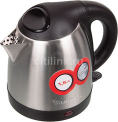 Чайник электрический MOULINEX BY430DRU, 1500Вт, серебристый и черный