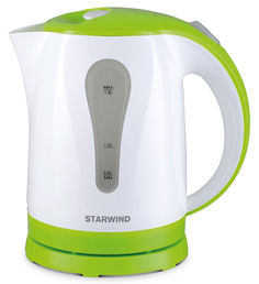 Чайник электрический STARWIND SKP2215, 2200Вт, белый и зеленый