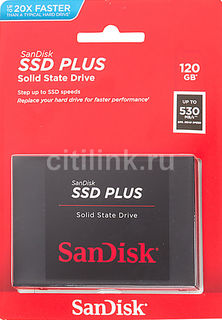 SSD накопитель SANDISK SSD PLUS SDSSDA-120G-G26 120Гб, 2.5&quot;, SATA III