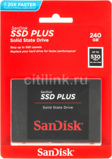 SSD накопитель SANDISK SSD PLUS SDSSDA-240G-G26 240Гб, 2.5&quot;, SATA III