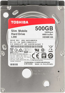 Жесткий диск TOSHIBA L200 Slim HDWK105UZSVA, 500Гб, HDD, SATA III, 2.5&quot;