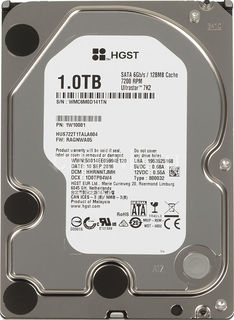 Жесткий диск HGST Ultrastar 7K2 HUS722T1TALA604, 1Тб, HDD, SATA III, 3.5&quot; [1w10001]