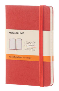 Блокнот Moleskine CLASSIC POCKET 90x140мм 192стр. линейка твердая обложка фиксирующая резинка оранже [mm710f16]