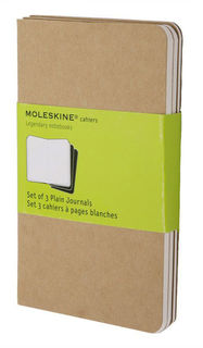 Блокнот Moleskine CAHIER JOURNAL POCKET 90x140мм обложка картон 64стр. нелинованный бежевый (3шт) [qp413]