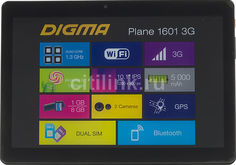 Планшет DIGMA Plane 1601 3G, 1GB, 8GB, 3G, Android 5.1 черный [ps1060mg]