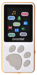 MP3 плеер DIGMA S3 flash 4Гб белый/оранжевый [s3wo]