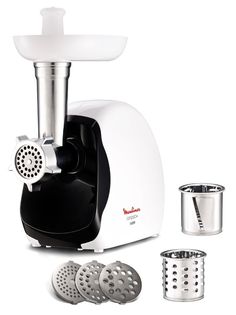 Мясорубка MOULINEX ME110130, белый / черный