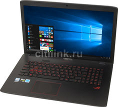 Ноутбук ASUS ROG GL752VW-T4474T, 17.3&quot;, Intel Core i5 6300HQ 2.3ГГц, 8Гб, 1000Гб, nVidia GeForce GTX 960M - 2048 Мб, DVD-RW, Windows 10, 90NB0A42-M06610, серый