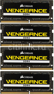 Модуль памяти CORSAIR Vengeance CMSX64GX4M4A2400C16 DDR4 - 4x 16Гб 2400, SO-DIMM, Ret