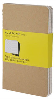 Блокнот Moleskine CAHIER JOURNAL LARGE 130х210мм обложка картон 80стр. клетка бежевый (3шт) [qp417]