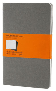 Блокнот Moleskine CAHIER JOURNAL LARGE 130х210мм обложка картон 80стр. линейка серый (3шт) [ch316]