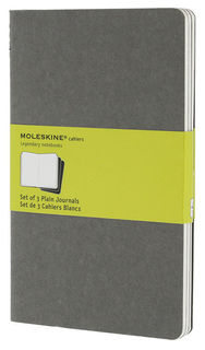 Блокнот Moleskine CAHIER JOURNAL LARGE 130х210мм обложка картон 80стр. нелинованный серый (3шт) [ch318]