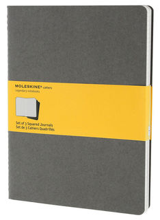 Блокнот Moleskine CAHIER JOURNAL XLarge 190х250мм обложка картон 120стр. клетка серый (3шт) [ch322]