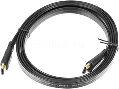 Кабель аудио-видео BURO Flat, HDMI (m) - HDMI (m) , ver 1.4, 2м, FLAT черный [bhp hdmi 2]