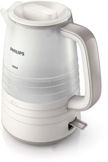 Чайник электрический PHILIPS HD9336/21, 2200Вт, бежевый и белый